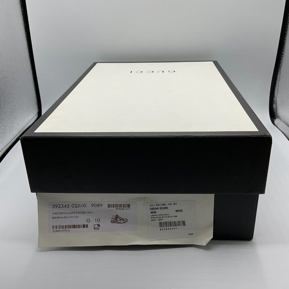 Gucci Ultrapace Leather & Mesh Sneakers White Blue Mens Size UK 10 US 10.5 - Picture 12 of 13